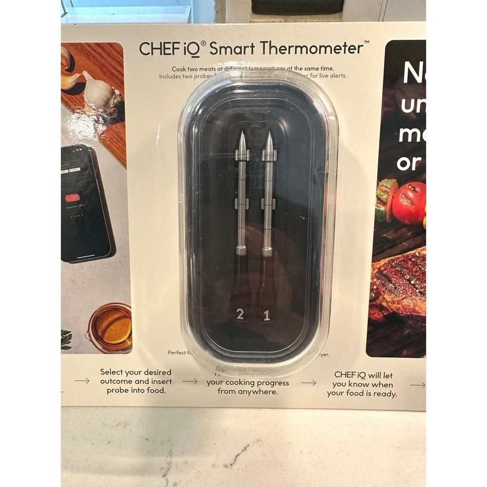 CHEF iQ Black‎ Smart Thermometer 2-Probe Wi-Fi Bluetooth Set OS